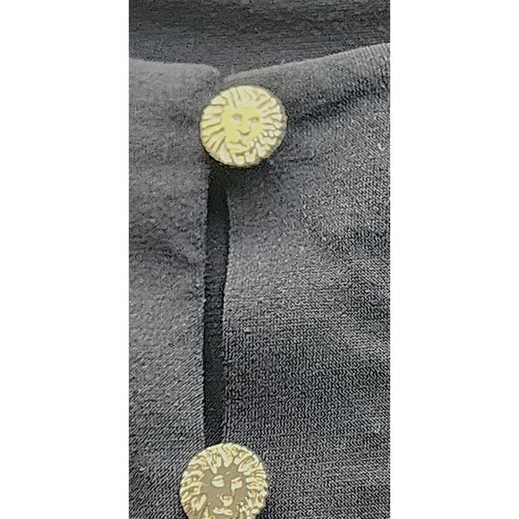 TOP/BLOUSE-ANNE KLEIN-Black-Gold Button Front Neckline-3/4 Sleeves-Size XL - Picture 5 of 14